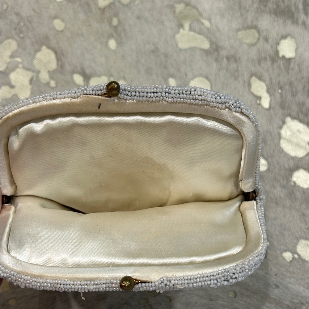 Elegant Gray Beaded Clutch - Picture 2 of 4